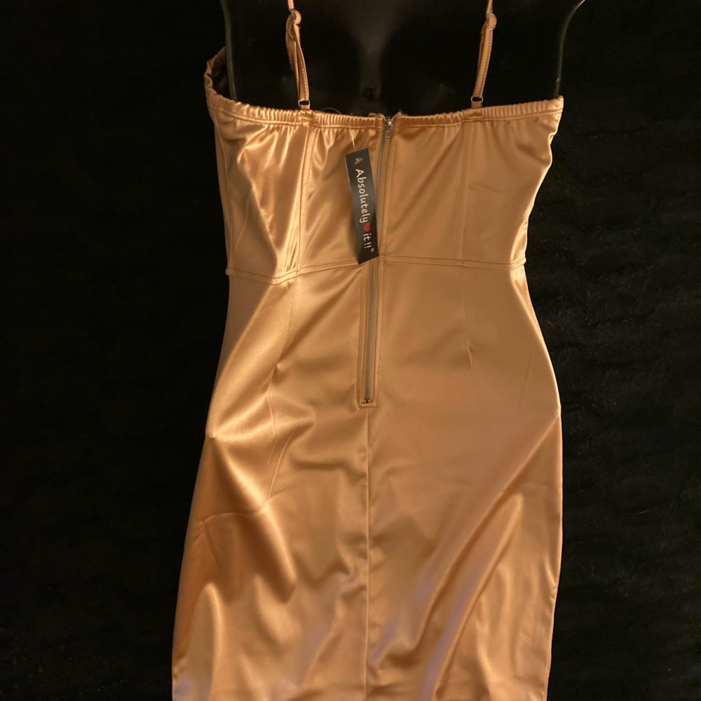 Bodycon Gold Bustier Dress - Picture 6 of 9